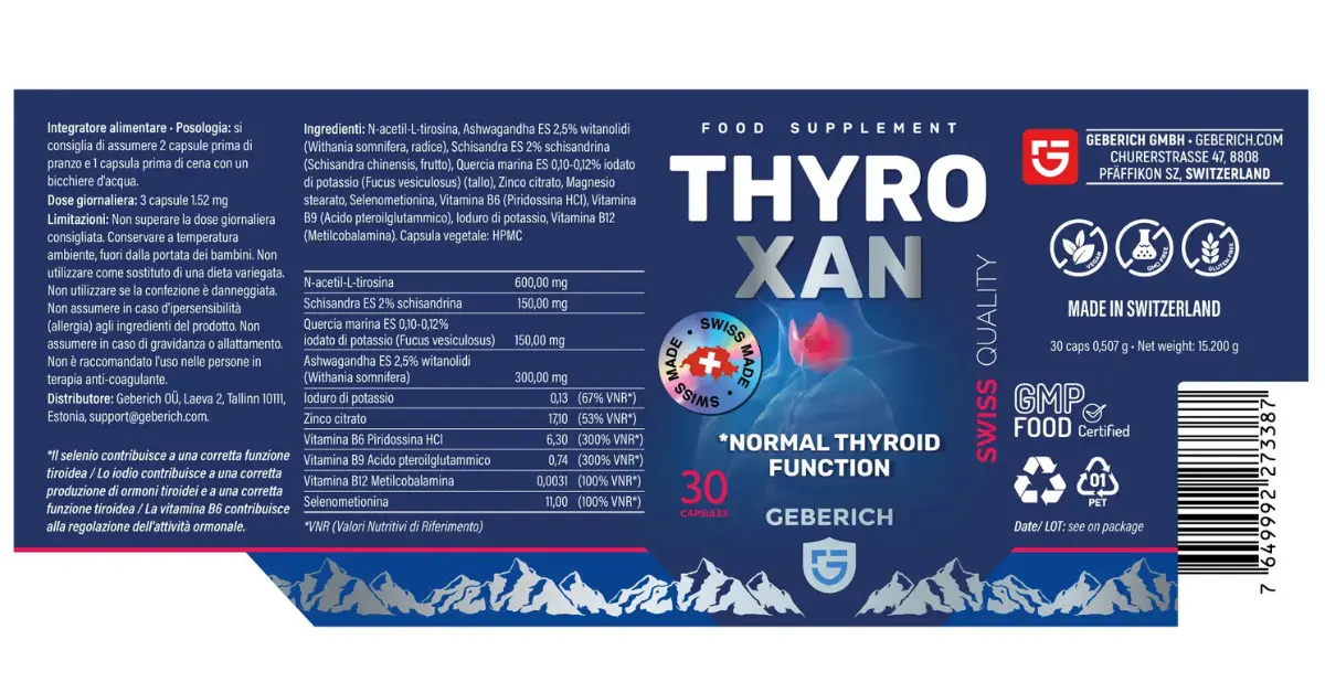 Thyroxan Etikett vollständig – alle Inhaltsstoffe